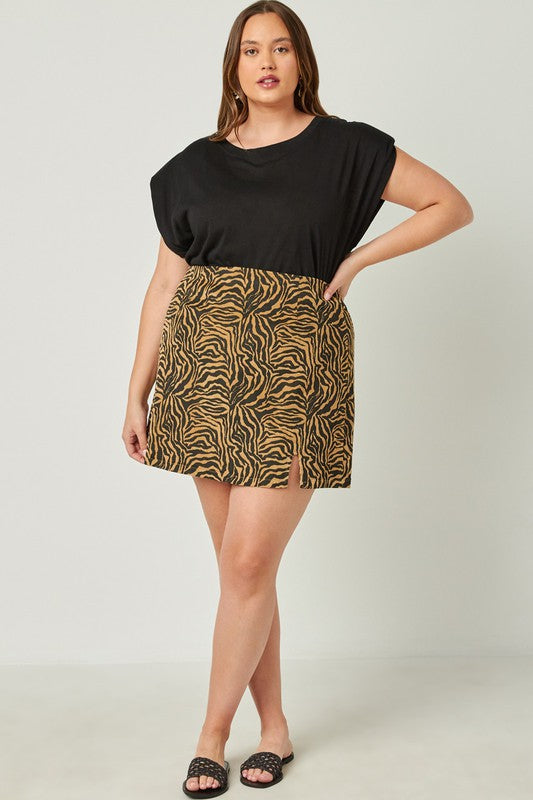 Corduroy Zebra Print Skirt
