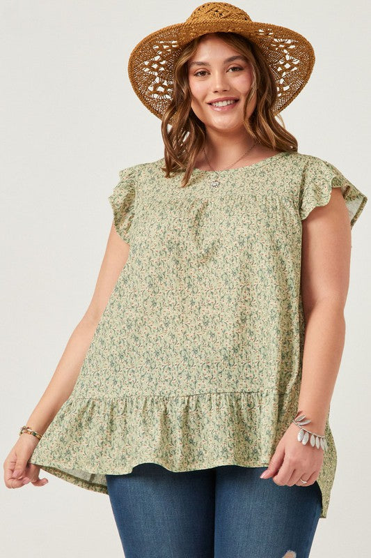 Floral Knit Ruffle Tank