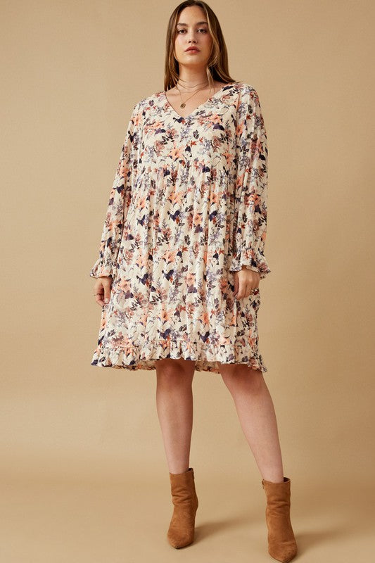 Floral Burnout Velvet Dress