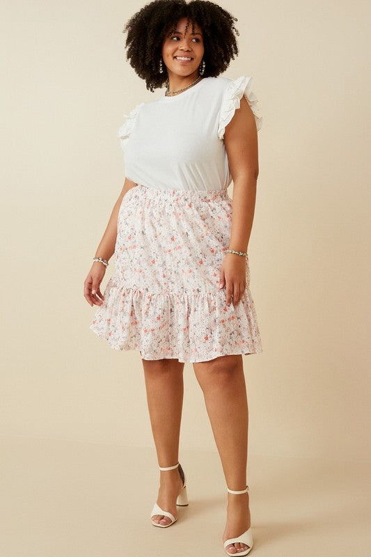 Embroidered Floral Skirt