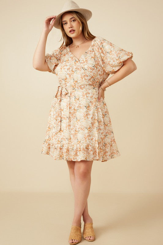Floral Belted Wrap Dress