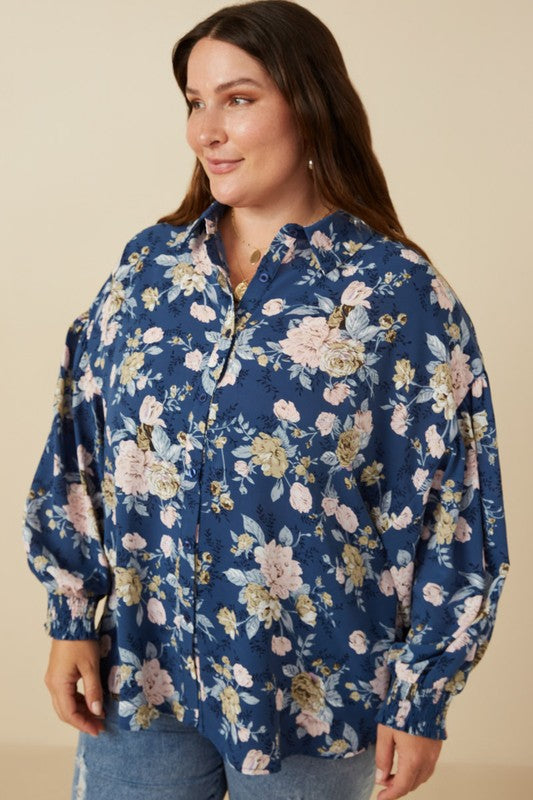 Floral Smocked Shirt