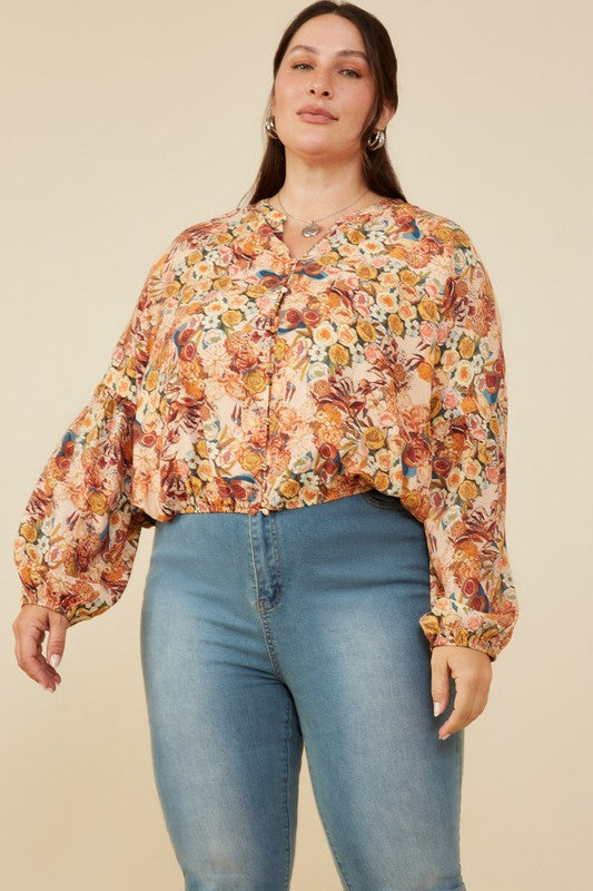 Floral Bubble Hem Top