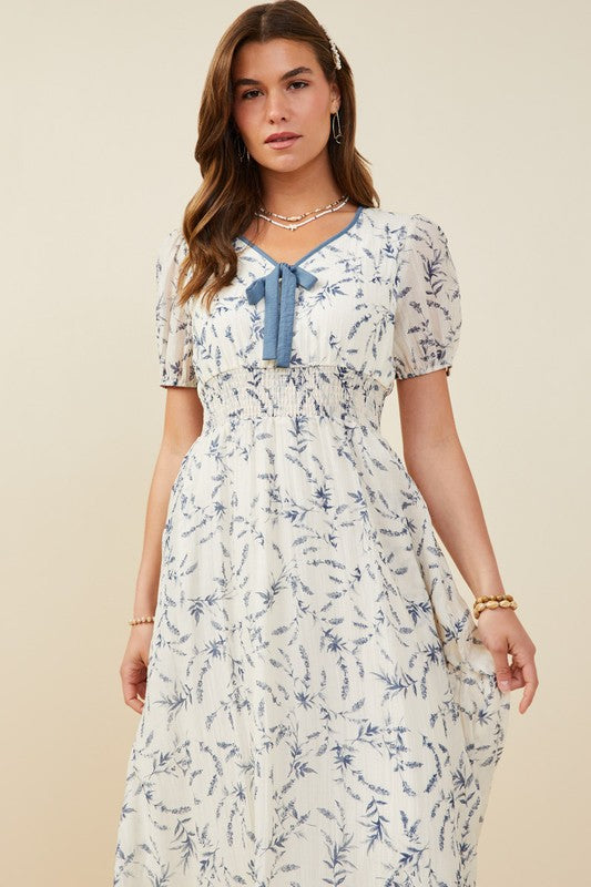 Smocked Waist Floral Dress