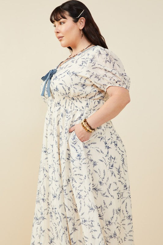 Smocked Waist Floral Dress