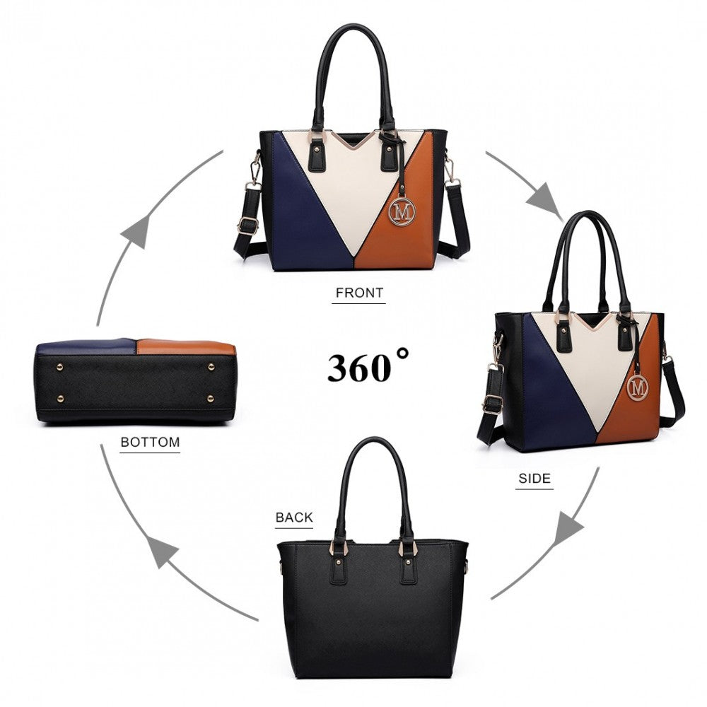 V-SHAPE MULTICOLOUR TOTE BAG