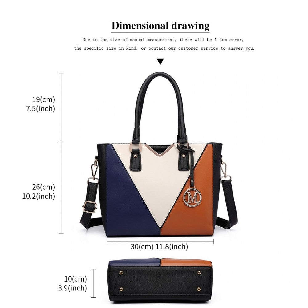 V-SHAPE MULTICOLOUR TOTE BAG