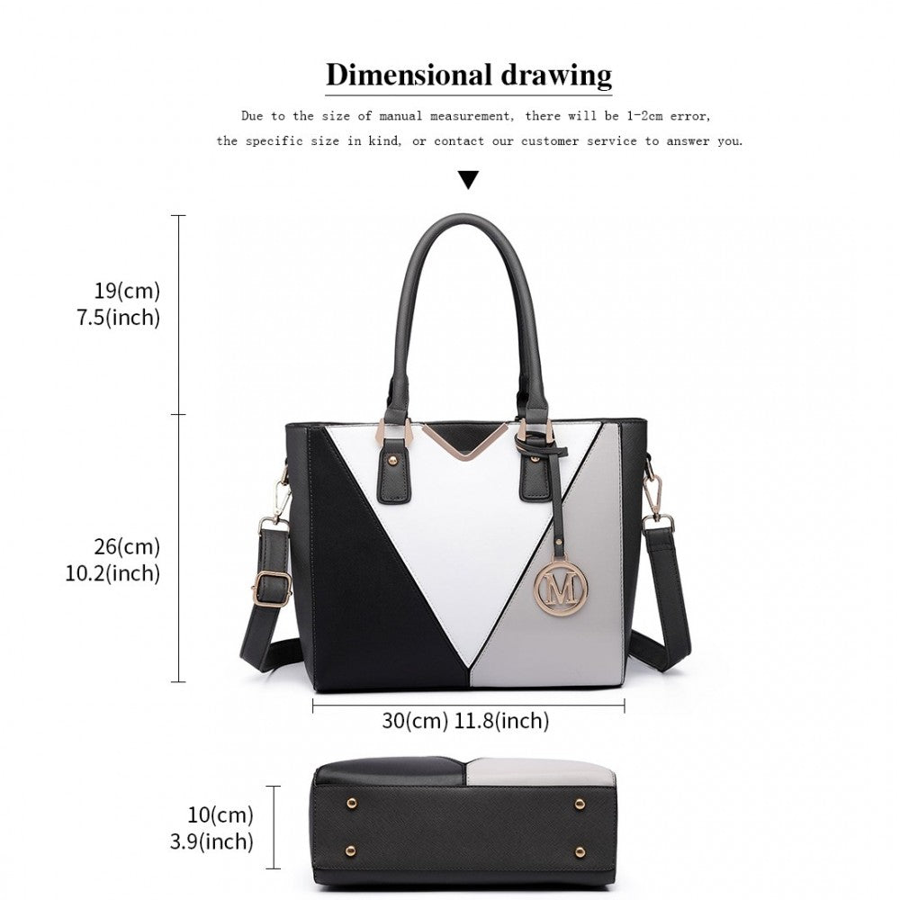 V-SHAPE MULTICOLOUR TOTE BAG