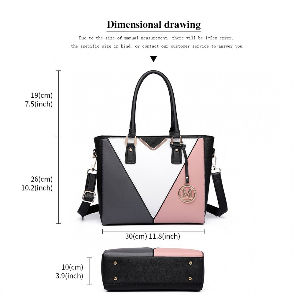 V-SHAPE MULTICOLOUR TOTE BAG