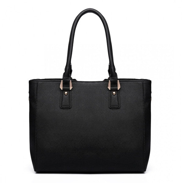 Z-SPLICING TOTE BAG BLACK-SOLD-SOLD-Daring Diva Australia