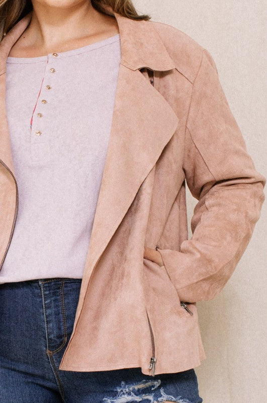 Solid Suede Rider Jacket