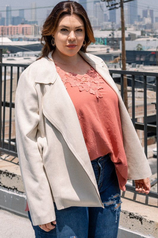 Solid Suede Rider Jacket