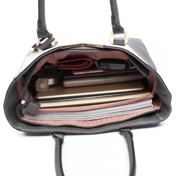 Z-SPLICING TOTE BAG BLACK-SOLD-SOLD-Daring Diva Australia