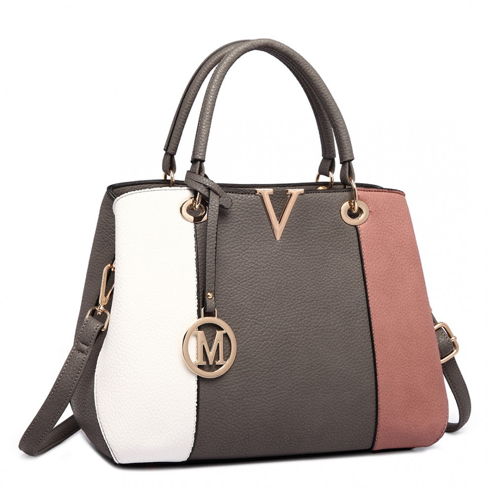 COLOUR BLOCK PANEL SHOULDER BAG PINK-SOLD-SOLD-Daring Diva Australia