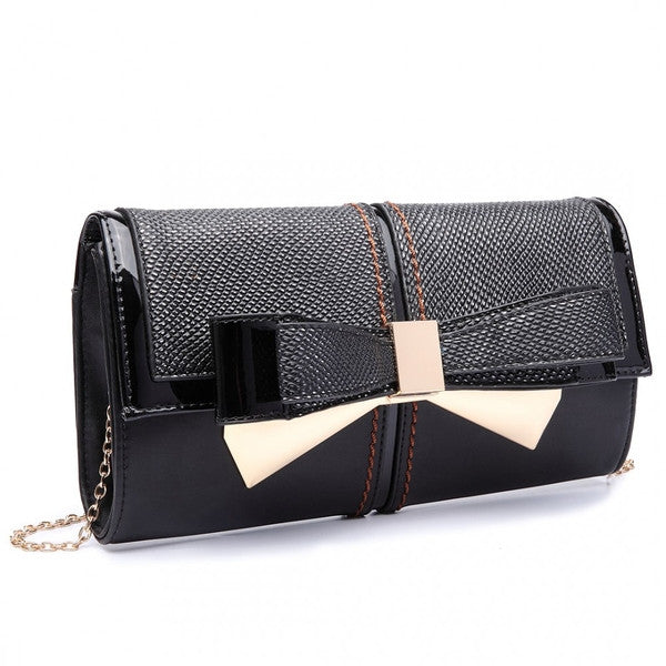 Black Bow Clutch-Handbags-ML-Daring Diva Australia, plus size fashion, plus size clothing, plus size clothing online, plus size womens clothing, womens clothing online, womens fashion, women's bag, bags for women, womens handbag, handbags for women, leather bag, handbags, chain bag, shoulder bag, tote bags, clutches, pouches, backpacks, beach bags, bags, accessories, purses for women, ladies handbags, crossbody bags for women, womens work bag, fashion, black chain shoulder bag, black shoulder bag