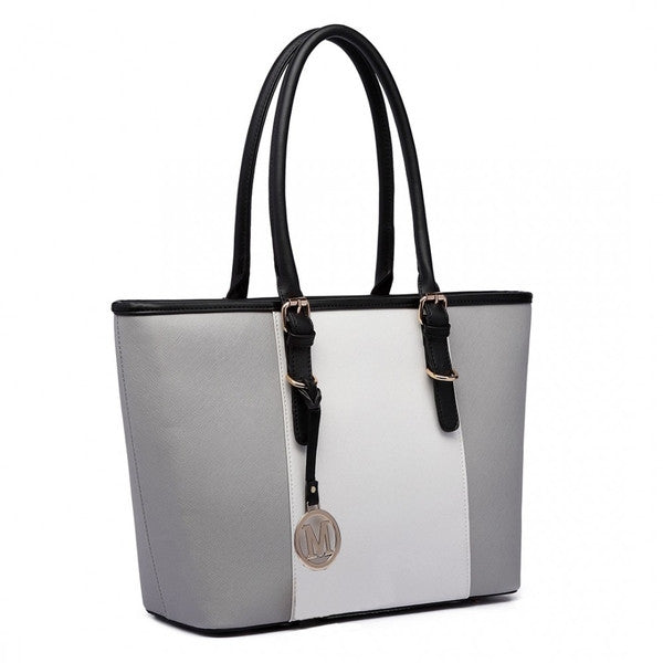 Z-CENTER STRIPE TOTE BAG GREY-SOLD-SOLD-Daring Diva Australia