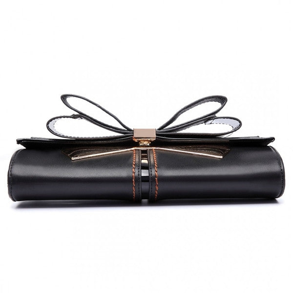 Black Bow Clutch-Handbags-ML-Daring Diva Australia, plus size fashion, plus size clothing, plus size clothing online, plus size womens clothing, womens clothing online, womens fashion, women's bag, bags for women, womens handbag, handbags for women, leather bag, handbags, chain bag, shoulder bag, tote bags, clutches, pouches, backpacks, beach bags, bags, accessories, purses for women, ladies handbags, crossbody bags for women, womens work bag, fashion, black chain shoulder bag, black shoulder bag