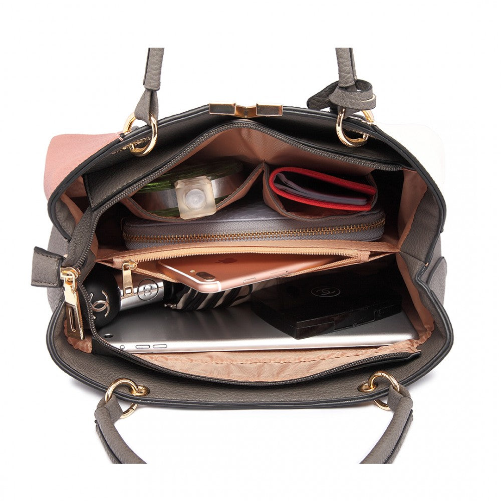 COLOUR BLOCK PANEL SHOULDER BAG PINK-SOLD-SOLD-Daring Diva Australia