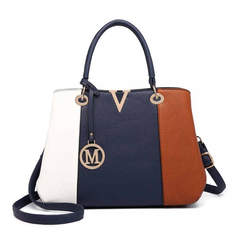 COLOUR BLOCK PANEL SHOULDER BAG BROWN-SOLD-SOLD-Daring Diva Australia