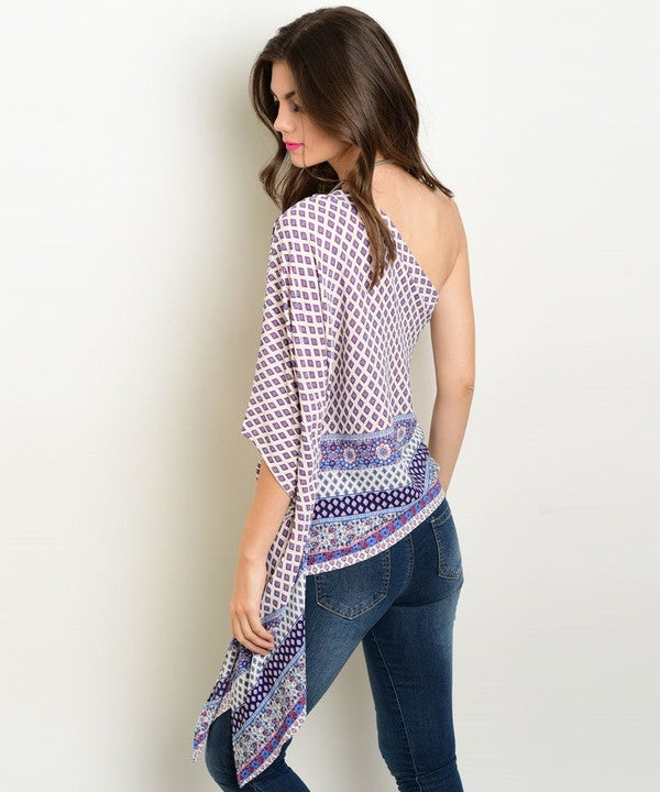 Z-INDIGO ONE SHOULDER IVORY TOP-SOLD-SOLD-Daring Diva Australia