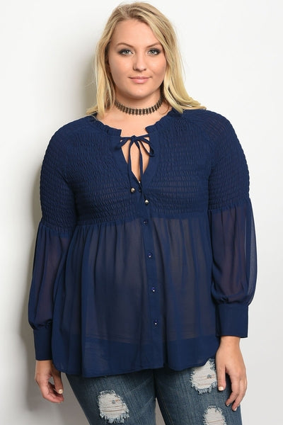 Z-Desiree Chiffon Top Navy-SOLD-SOLD-Daring Diva Australia