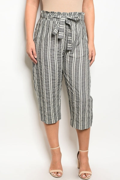 Z-Yvonne Striped Capri Pants Black-SOLD-SOLD-Daring Diva Australia