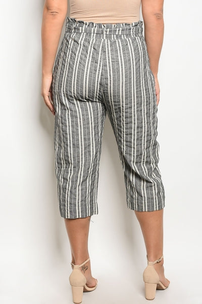 Z-Yvonne Striped Capri Pants Black-SOLD-SOLD-Daring Diva Australia