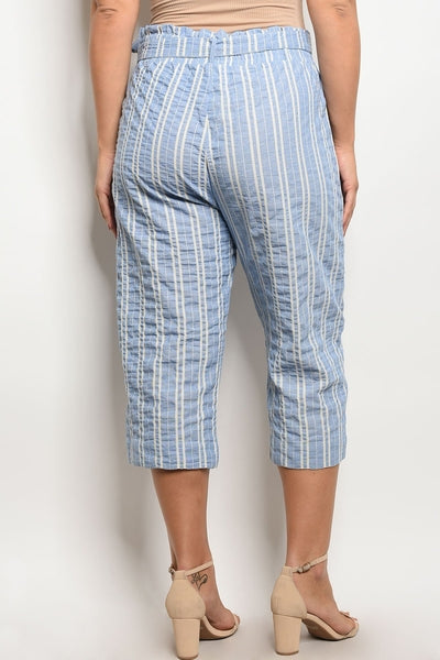 Z-Yvonne Striped Capri Pants Blue-SOLD-SOLD-Daring Diva Australia