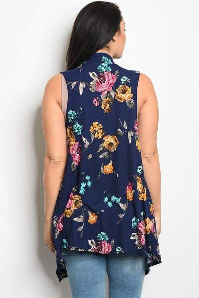 Z-Sylvia Floral Vest Navy-SOLD-SOLD-Daring Diva Australia