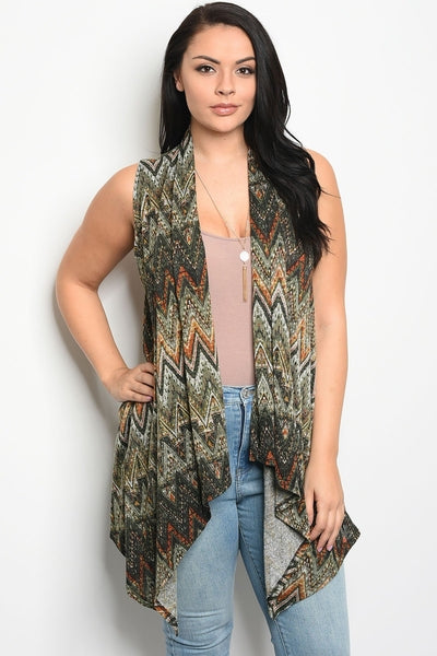 Z-Sophie Chevron Vest Olive-SOLD-SOLD-Daring Diva Australia