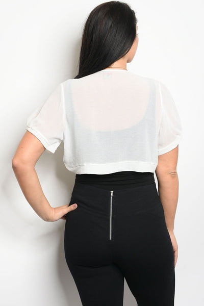 Z-Kareena Chiffon Bolero White-SOLD-SOLD-Daring Diva Australia