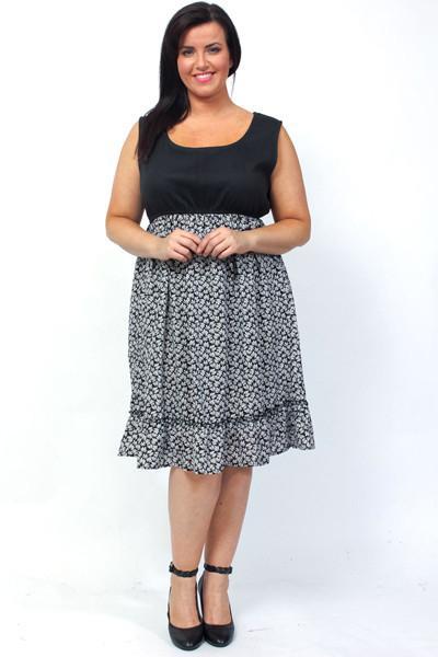 Z-Leaf Print Ruffle Jersey Dress-SOLD-SOLD-Daring Diva Australia