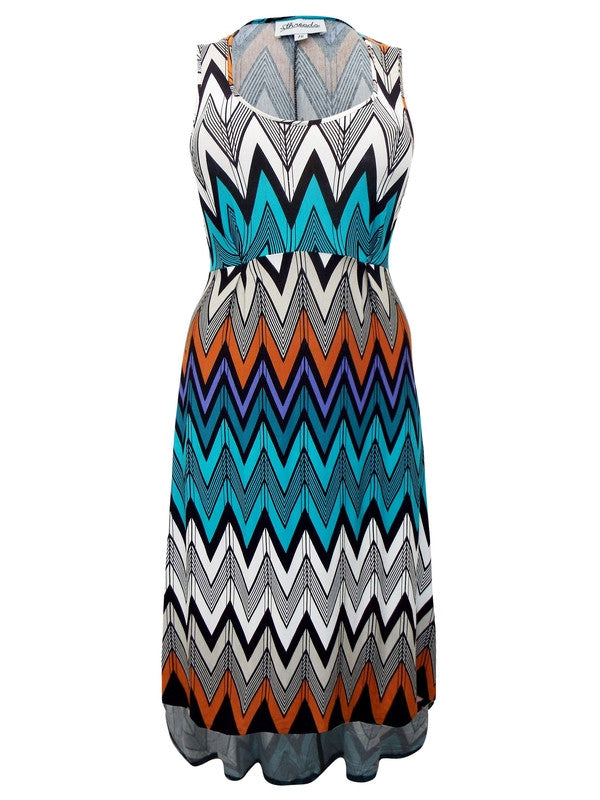 Sleeveless Chevron Print Jersey Dress-SOLD-SOLD-Daring Diva Australia