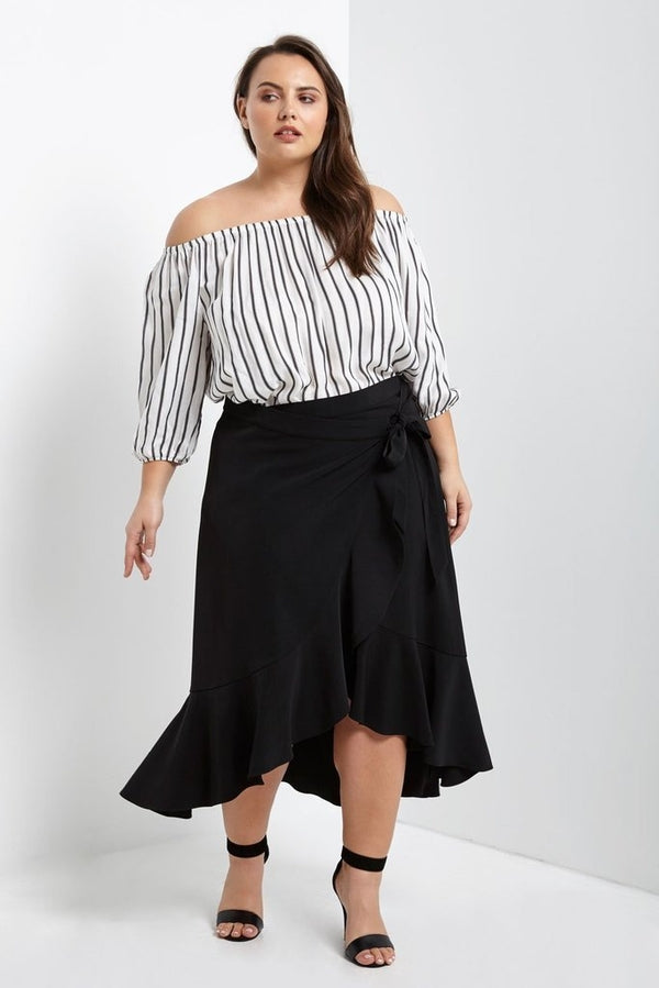 Niki Ruffle Midi Skirt-Bottoms-MT-Daring Diva Australia, plus size fashion, plus size clothing, plus size clothing online, plus size womens clothing, daring diva, daring diva australia, plus size womens clothing online, plus size womens fashion, plus size womens fashion online, plus size skirt, plus size summer skirt, plus size tiered skirt, plus size midi skirt, plus size skater skirt, plus size floral skirt, plus size office skirt, plus size formal skirt, plus size casual skirt, plus size black skirt