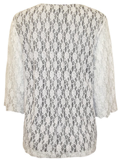 Z-Overlaid Lace 3/4 Sleeve Top-SOLD-SOLD-Daring Diva Australia