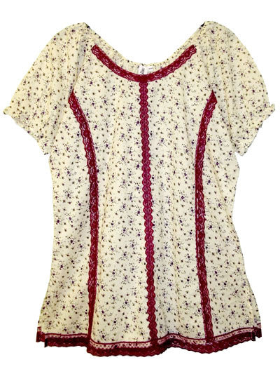 Lace Trim Broderie Blouse-SOLD-SOLD-Daring Diva Australia