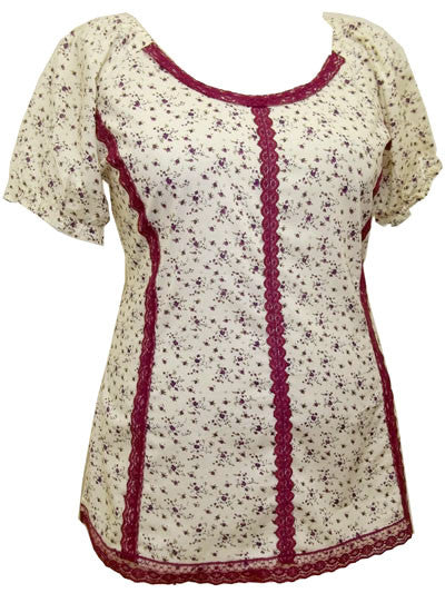 Lace Trim Broderie Blouse-SOLD-SOLD-Daring Diva Australia