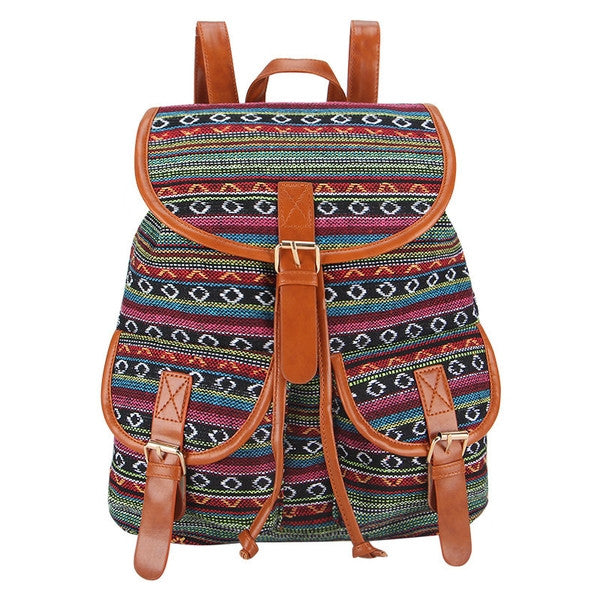 Z-Diamond Swirl Canvas Backpack Purple-SOLD-SOLD-Daring Diva Australia