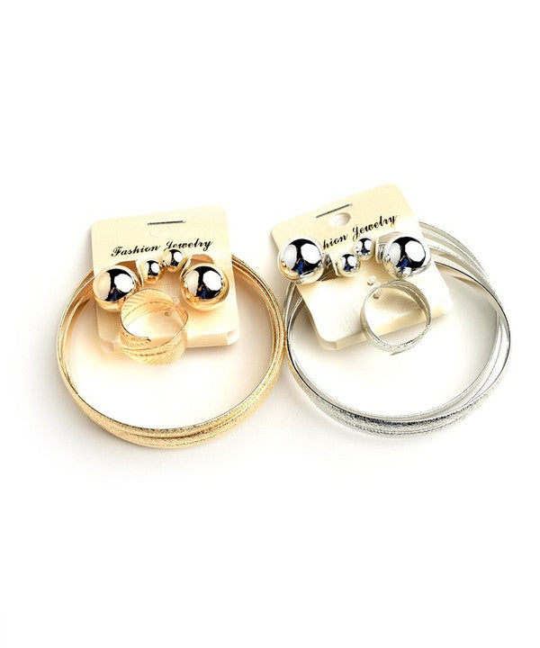 Weave Bangle w/ Ring & Earrings-Jewellery-Jewellery-Daring Diva Australia, jewellery, jewelry, rings, earrings, necklaces, bracelet, bangles, choker, fashion jewellery, accessories, gold jewelry, silver jewellery, cheap jewellery, jewellery stores, imitation jewellery, fashion earrings, fashion rings, fashion necklace, costume jewellery