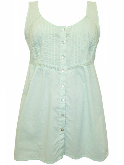 Sleeveless Pintuck Top Mint-SOLD-SOLD-Daring Diva Australia