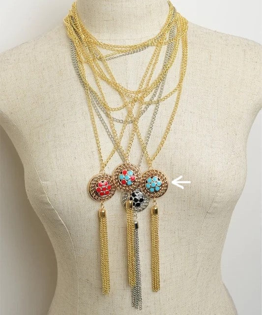 Triple Layered Tassel Necklace
