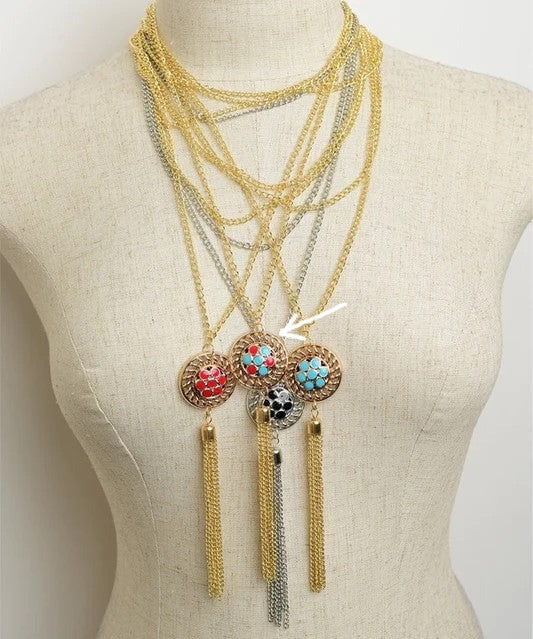 Triple Layered Tassel Necklace