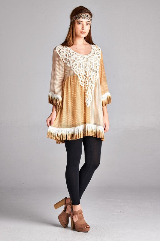 Z-Sheer Embroidered Tunic Top-SOLD-SOLD-Daring Diva Australia