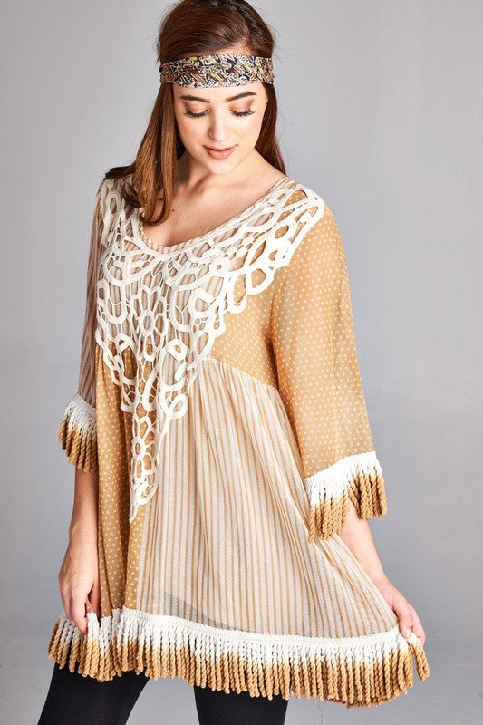 Z-Sheer Embroidered Tunic Top-SOLD-SOLD-Daring Diva Australia