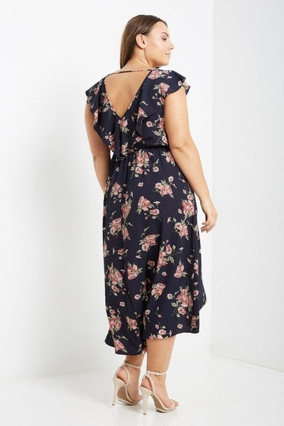 Z-Delilah Ruffle Floral Midi Dress-SOLD-SOLD-Daring Diva Australia