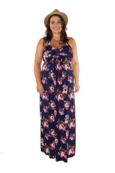 Floral Bandeau Halter Maxi Dress-SOLD-SOLD-Daring Diva Australia
