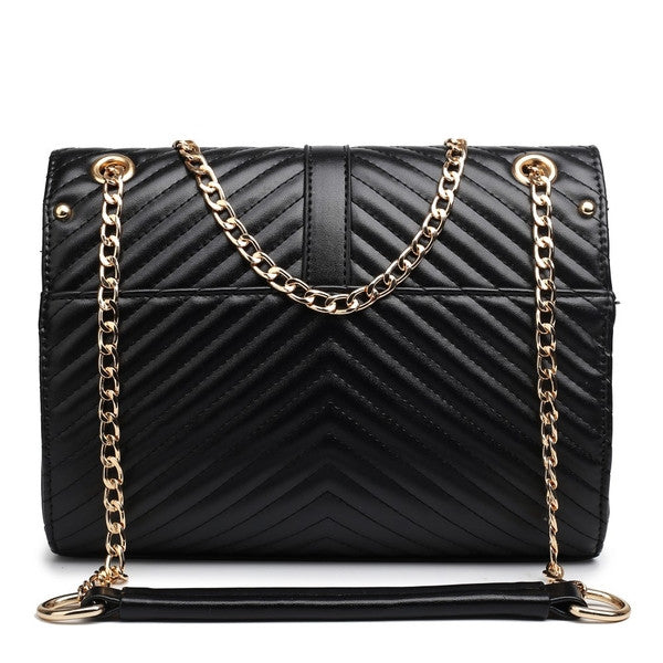 Z-QUILTED CHAIN SHOULDER BAG BLACK-SOLD-SOLD-Daring Diva Australia