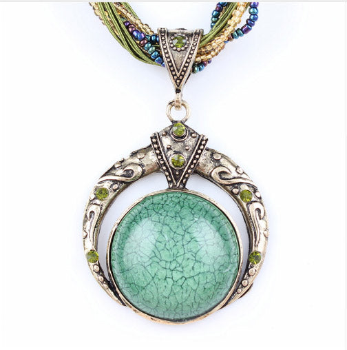 Z-Bohemian Bead Choker Moon Necklace-SOLD-SOLD-Daring Diva Australia