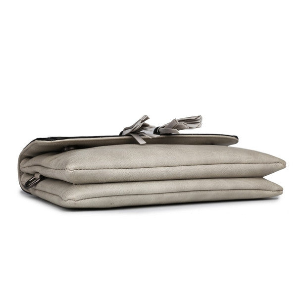 Z-TASSEL FRONT EVENING BAG GREY-SOLD-SOLD-Daring Diva Australia