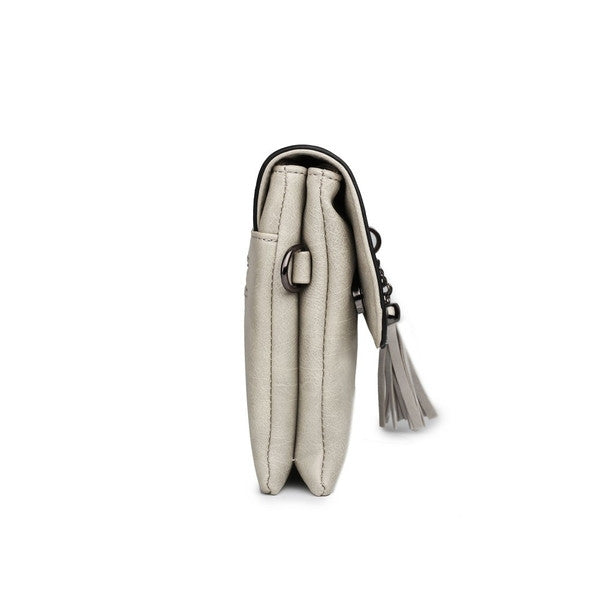 Z-TASSEL FRONT EVENING BAG GREY-SOLD-SOLD-Daring Diva Australia